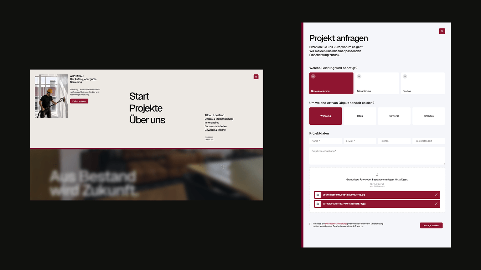 ALPHABAU homepage interface