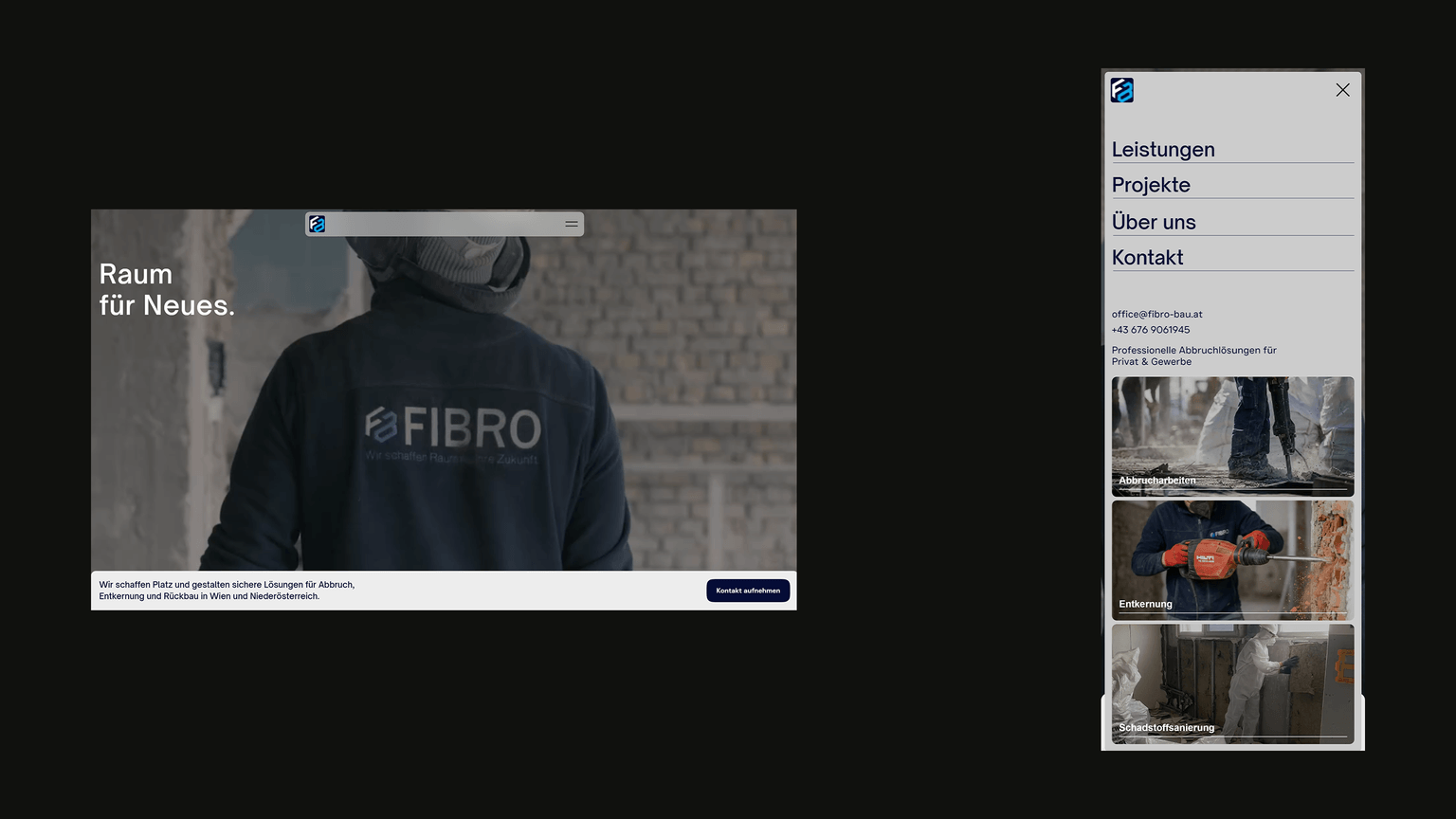 FIBROBAU homepage interface