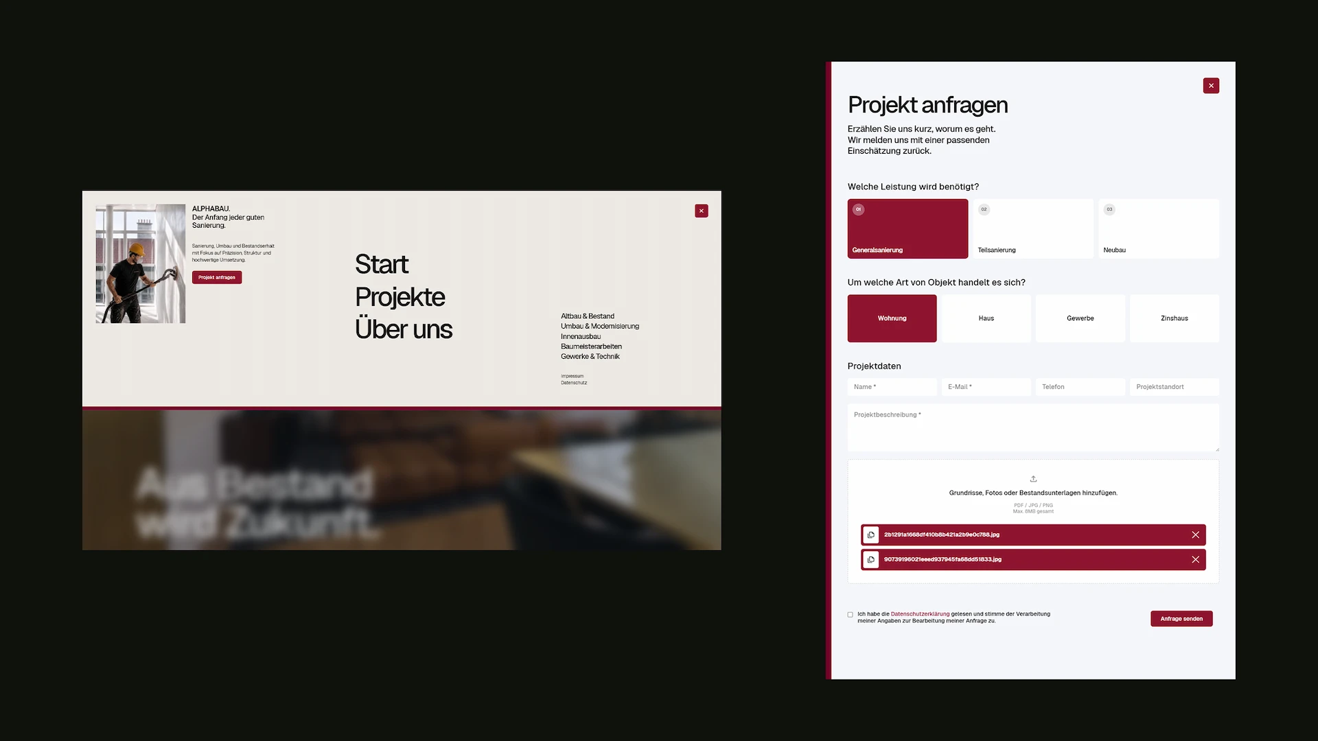 ALPHABAU homepage interface